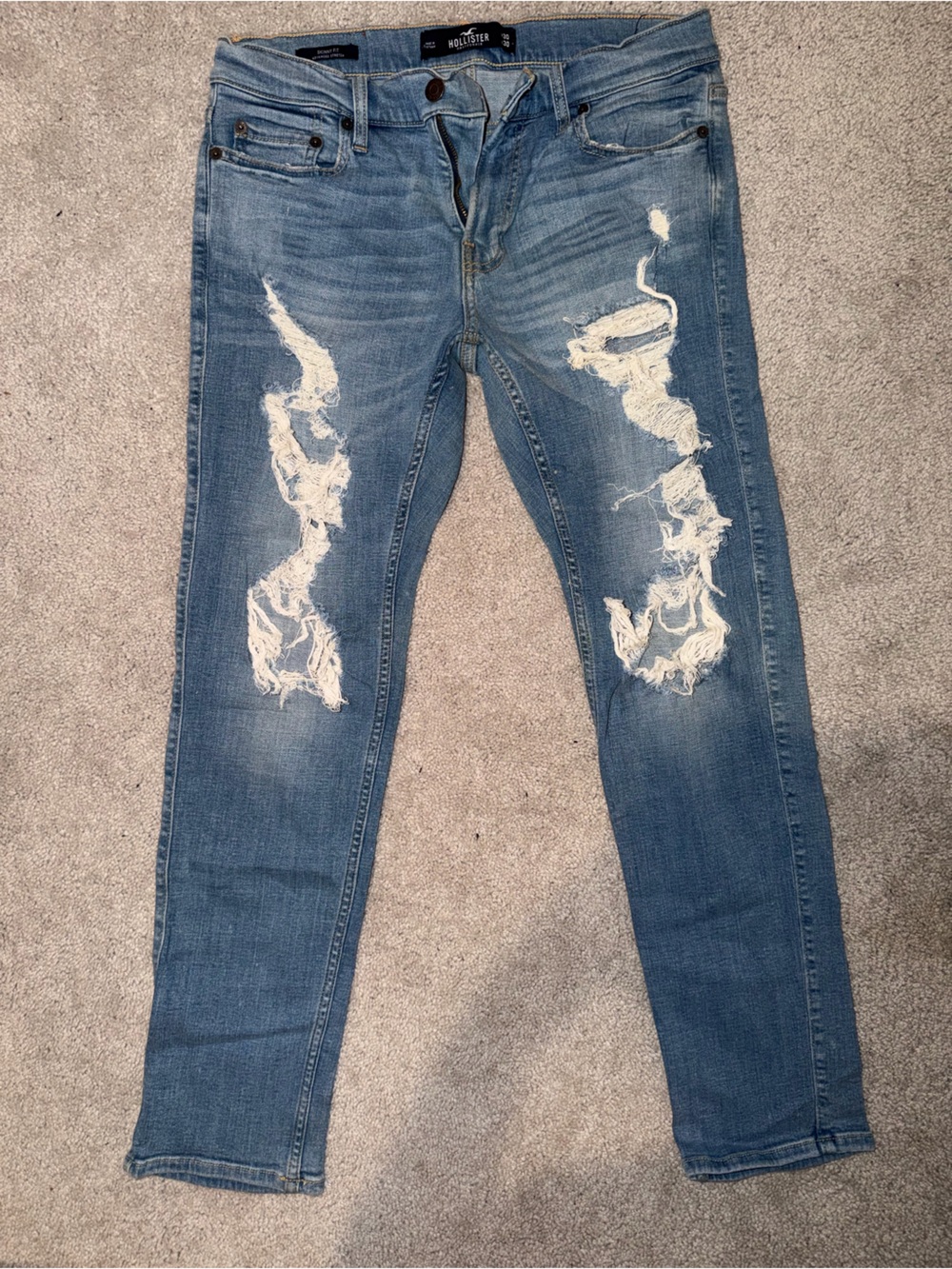 Hollister Light Blue Distressed Skinny Jeans
